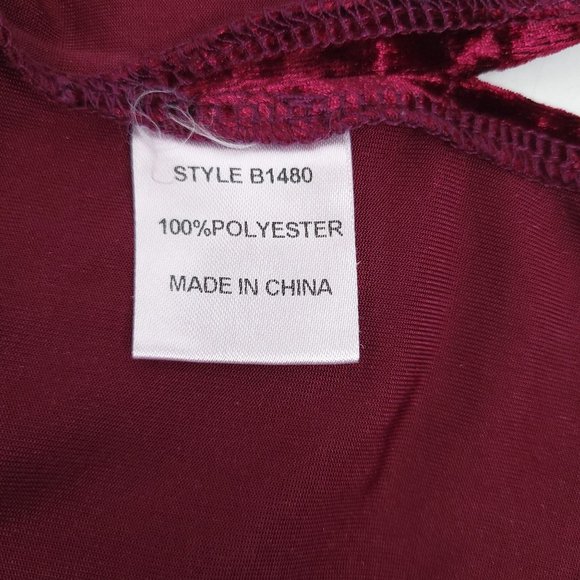 Jodifl Burgundy Velvet Hooded Pullover Top Sz M Stretchy Pocket Long Sleeve Boho - Picture 11 of 12